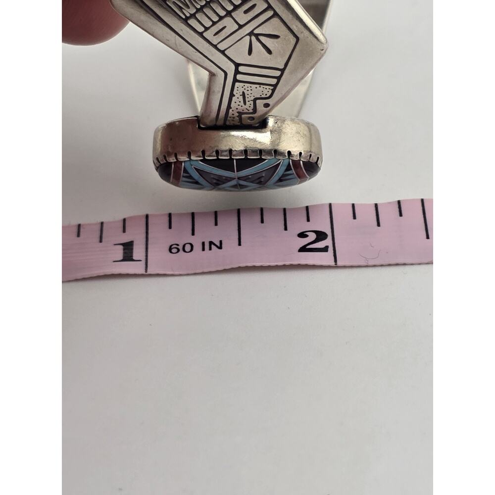 RMT Carolyn Pollack Relios 925 Sterling Southwestern Inlaid Stone Cuff Bracelet - Picture 13 of 15